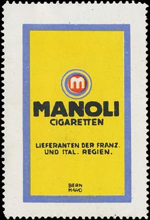 Bild des Verkufers fr Reklamemarke Manoli Cigaretten zum Verkauf von Veikkos