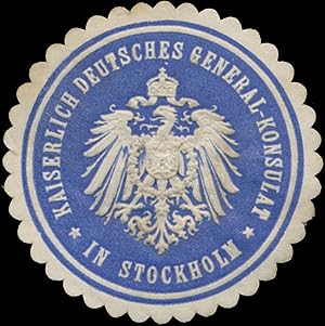 Bild des Verkufers fr Siegelmarke K. Deutsches General-Konsulat in Stockholm zum Verkauf von Veikkos
