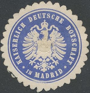 Imagen del vendedor de Siegelmarke K. Deutsche Botschaft in Madrid (Spanien) a la venta por Veikkos