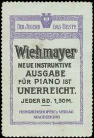 Bild des Verkufers fr Reklamemarke Wiehmayer neue Ausgabe fr Piano zum Verkauf von Veikkos