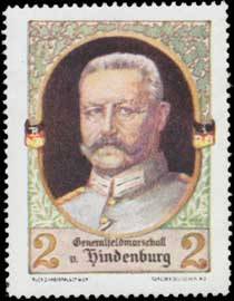 Bild des Verkufers fr Reklamemarke Generalfeldmarschall Paul von Hindenburg zum Verkauf von Veikkos