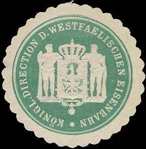 Image du vendeur pour Siegelmarke K. Direction der Westfaelischen Eisenbahn mis en vente par Veikkos