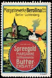 Bild des Verkufers fr Reklamemarke Spreegold Margarine zum Verkauf von Veikkos