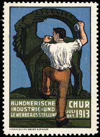 Seller image for Reklamemarke Bndnerische Industrie - und Gewerbeausstellung for sale by Veikkos