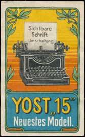 Image du vendeur pour Reklamemarke Yost Schreibmaschine mis en vente par Veikkos