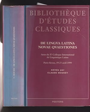 Bild des Verkufers fr DE LINGUA LATINA : NOVAE QUAESTIONES zum Verkauf von Librairie Philosophique J. Vrin