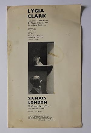 Lygia Clark. First London Exhibition of Abstract Reliefs and Articulated Sculpture. Signals Londo...