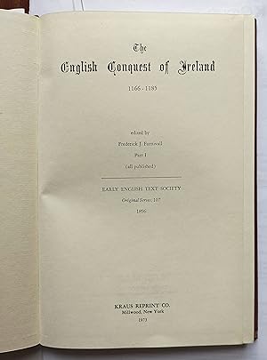 Bild des Verkufers fr The English Conquest of Ireland A.D. 1166 - 1185. Mainly from the ' Expugnatio Hibernica ' of Giraldus Cambrensis zum Verkauf von LONGLAND BOOKS