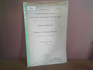 Bild des Verkufers fr Untersuchungen ber die kapillare Wasserleitung im Boden und die kapillare Sttigungskapazitt desselben fr Wasser. (= Dissertation an der Universitt Gttingen). zum Verkauf von Antiquariat Deinbacher