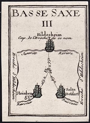 "Basse Saxe III" - Hildesheim Bad Salzdetfurth / Niedersachsen / Karte map carte