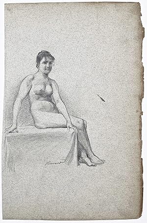 Bild des Verkufers fr (Sitzender weblicher Akt / Female nude) zum Verkauf von Antiquariat Steffen Vlkel GmbH
