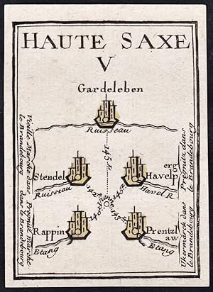 "Haute Saxe V" - Gardelegen Stendal Prenzlau / Sachsen-Anhalt / Karte map carte