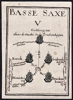 "Basse Saxe V" - Göttingen Grubenhagen Borchen / Niedersachsen / Karte map carte