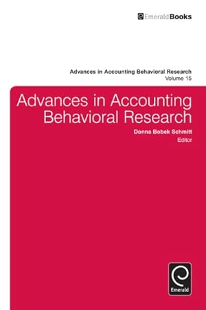 Seller image for Advances in Accounting Behavioral Research for sale by GreatBookPrices