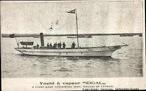 Bild des Verkufers fr Ansichtskarte / Postkarte Steam Yacht Ideal zum Chartern fr Kreuzfahrten zum Verkauf von akpool GmbH