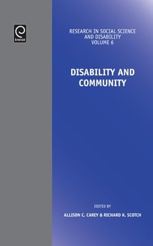 Bild des Verkufers fr Disability and Community zum Verkauf von GreatBookPrices