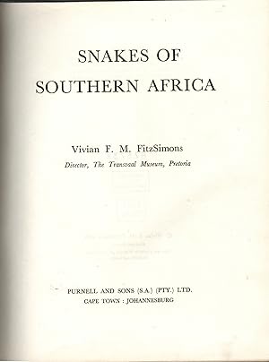 Imagen del vendedor de Snakes of Southern Africa a la venta por Michael Moons Bookshop, PBFA