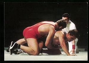 Ansichtskarte Mexiko, Olympische Spiele 1968, Zwei Ringer im Kampf