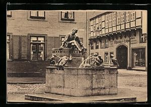 Bild des Verkäufers für Ansichtskarte Braunschweig, Till Eulenspiegel-Brunnen zum Verkauf von Bartko-Reher