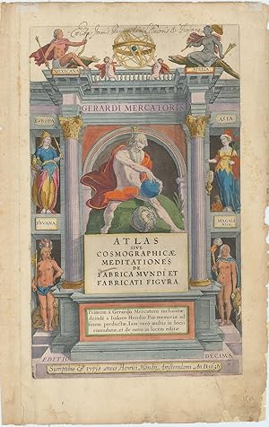 [TITLE PAGE (only) to] Atlas Sive Cosmographicae Meditatriones de Fabrica Mundi et Fabricant Figu...