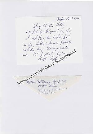 Bild des Verkufers fr Original Autogramm Matthias Redlhammer /// Autograph signiert signed signee zum Verkauf von Antiquariat im Kaiserviertel | Wimbauer Buchversand