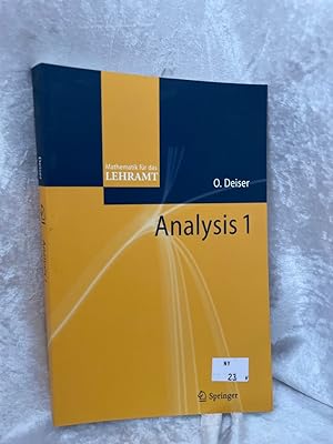 Seller image for Analysis 1 (German Edition) (Mathematik fr das Lehramt) for sale by Antiquariat Jochen Mohr -Books and Mohr-