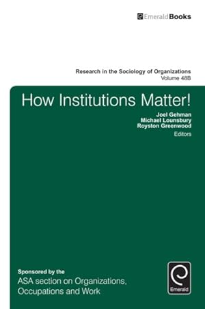 Seller image for How Institutions Matter! for sale by GreatBookPrices