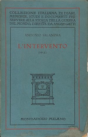 Imagen del vendedor de L'intervento (1915) Ricordi e pensieri a la venta por FABRISLIBRIS