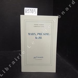 Seller image for Marx, prnom: Karl for sale by Librairie-Bouquinerie Le Pre Pnard