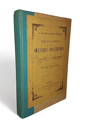 Image du vendeur pour A propos d'Andr Chnier : tude sur la proprit des oeuvres posthumes. mis en vente par Librairie de l'Escurial