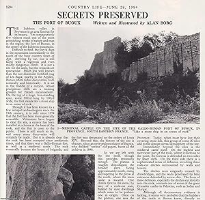 Seller image for The Gallo-Roman Fort of Buoux, in Provence, France. Several pictures and accompanying text, removed from an original issue of Country Life Magazine, 1984. for sale by Cosmo Books