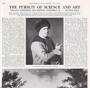 Seller image for William Constable and Burton Constable, Part 2. Constable's deep interest in nature reflected in the decoration of the house. Several pictures and accompanying text, removed from an original issue of Country Life Magazine, 1982. for sale by Cosmo Books