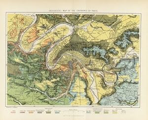 1882 1800s Antique Map of Paris