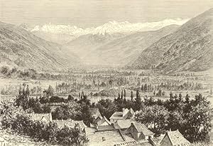 Panorama of Cher and the Valley of Luchon,1881 Antique Print