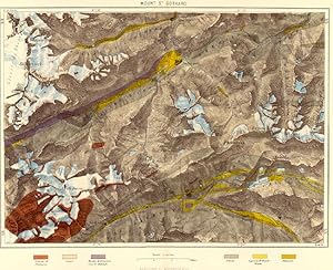 1883 1800s Antique Map of St. Gothard