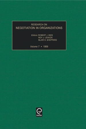 Seller image for Research on Negotiations in Organizations for sale by GreatBookPricesUK