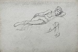 Bild des Verkufers fr (Liegender weiblicher Akt / Reclining female nude) zum Verkauf von Antiquariat Steffen Vlkel GmbH