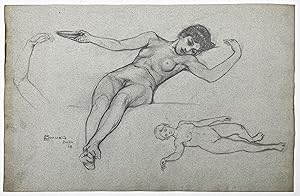 Bild des Verkufers fr (Liegender weiblicher Akt / Reclining female nude) zum Verkauf von Antiquariat Steffen Vlkel GmbH