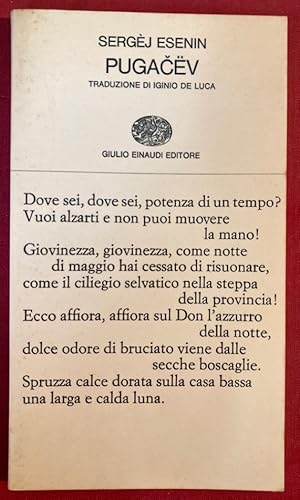 Seller image for Pugacev. Traduzione di Iginio De Luca. for sale by Plurabelle Books Ltd