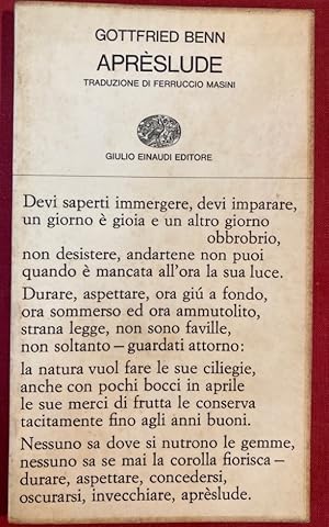 Immagine del venditore per Aprslude. Traduzione e Prefazione di Ferruccio Masini. venduto da Plurabelle Books Ltd