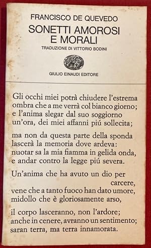 Image du vendeur pour Sonetti Amorosi e Morali. Prefazione e Traduzione di Vittorio Bodini. mis en vente par Plurabelle Books Ltd