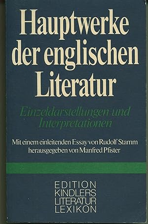 Bild des Verkufers fr Hauptwerke der englischen Literatur : Darstellungen u. Interpretationen / mit e. einl. Essay von Rudolf Stamm. zum Verkauf von Wolfs Antiquariat