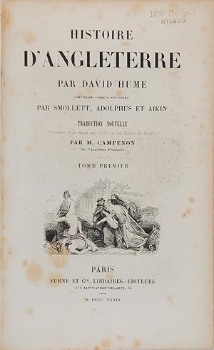 Histoire d'Angleterre par David Hume continuée jus'q a nos jours par Smollett, Adolphus et Aikin ...