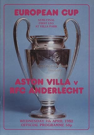 Image du vendeur pour ASTON VILLA V ANDERLECHT 1981-82 (EUROPEAN CUP SEMI-FINAL) FOOTBALL PROGRAMME mis en vente par Sportspages