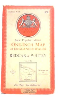 Seller image for Redcar & Whitby Sheet 86 Ordnance Survey New Popular Edition One - Inch Map of England & Wales Revision Full 1920 with Later Corrections for sale by World of Rare Books