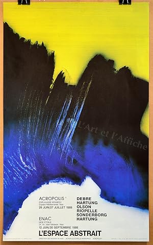 L'ART ABSTRAIT, affiche d'exposition Hans HARTUNG 1986