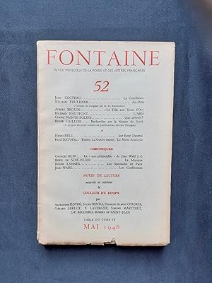Image du vendeur pour Fontaine, revue mensuelle de la posie et des lettres franaises : n52, mai 1946. mis en vente par Le Livre  Venir