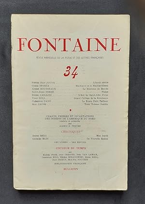 Bild des Verkufers fr Fontaine, revue mensuelle de la nouvelle posie et des lettres franaises : n34, 1944. zum Verkauf von Le Livre  Venir