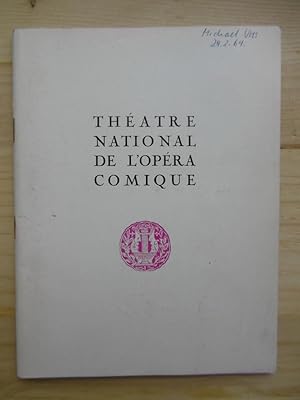 Immagine del venditore per Thatres Lyriques Nationaux: Programme Saison 1963/64. venduto da Antiquariat Steinwedel