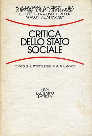Seller image for Critica dello stato sociale for sale by Studio Bibliografico Viborada